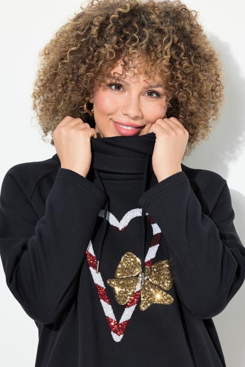 Produktbild Ulla Popken Sweatshirt, Zuckerstangen, Stehkragen, Langarm (42, 44)