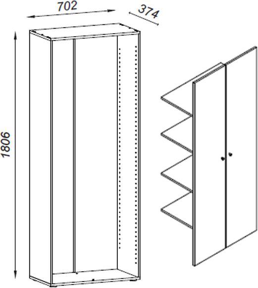 Actual product image VCM Vandol (70 x 40 x 178 cm)