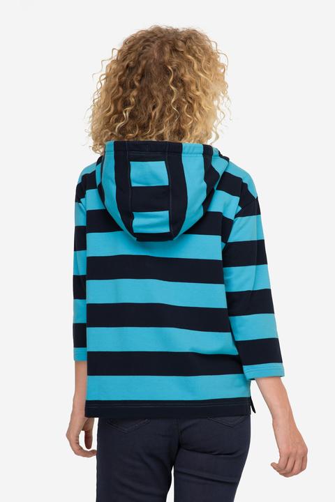 Produktbild Laurasøn Hoodie, Ringel, Robben-Print, Kapuze, 3/4-Ärmel, OEKO-TEX (M)
