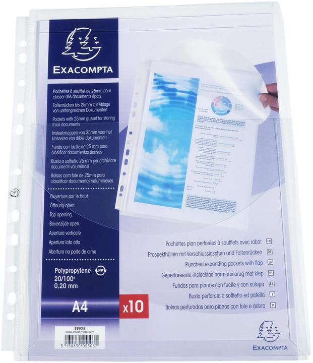 Produktbild Exacompta Zeigetasche Känguruh A4, Transparent (A4, 10x)