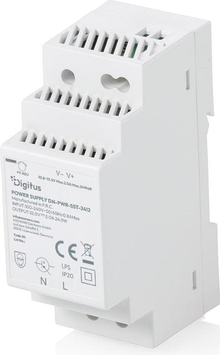 Produktbild Digitus 12V / 2A / 24W Step-Shape DIN-Rail Netzteil (Slim, Class II)