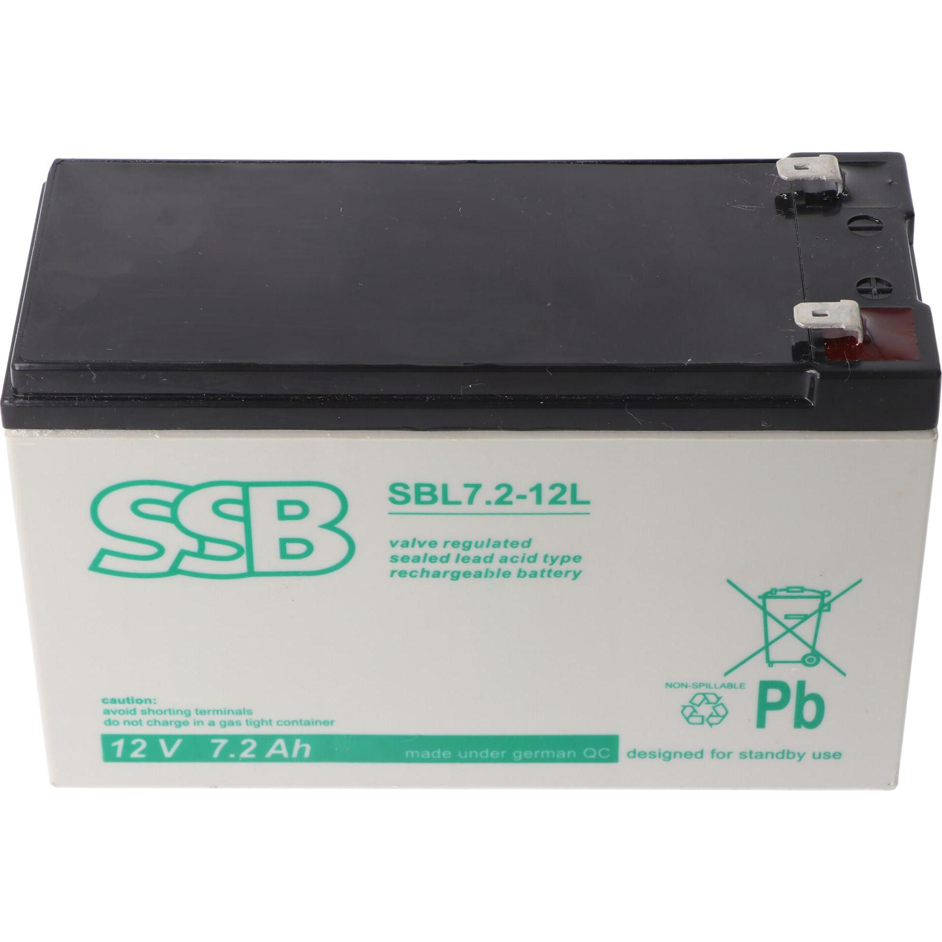 Thumbnail - SSB, Versorgungsbatterie, SBL7.2-12L 12V 7,2Ah 6,3mm Faston Bleiakku AGM Blei Gel Akku (12 V, 7.20 Ah)