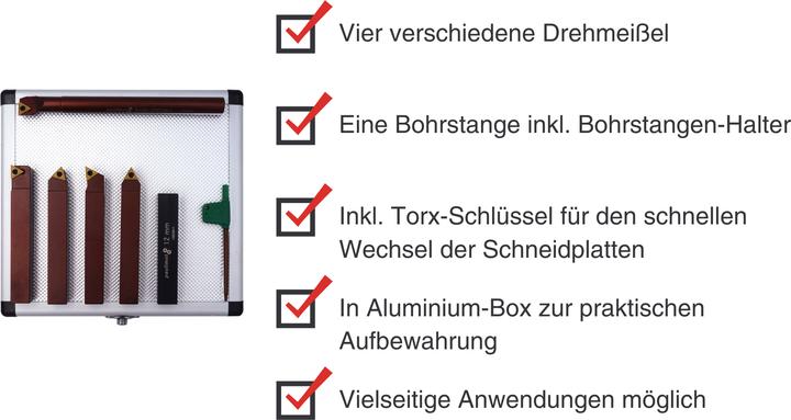 Actual product image Paulimot Turning chisel set with inserts, 14 mm, incl. drill rod Ø 12 mm (14 mm)