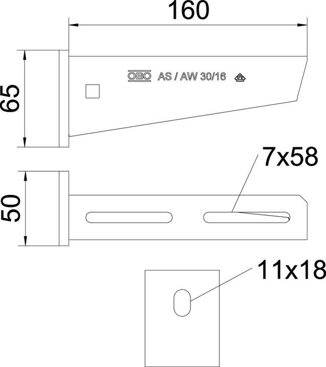 Immagine prodotto OBO Bettermann AW 30 61 FTK LGR Staffa a muro e staffa con piastra di testa