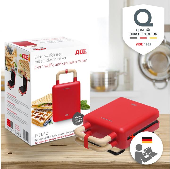 Actual product image ADE Waffle Iron White