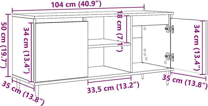 Actual product image vidaXL TV-Ständer (35 x 104 x 50 cm)