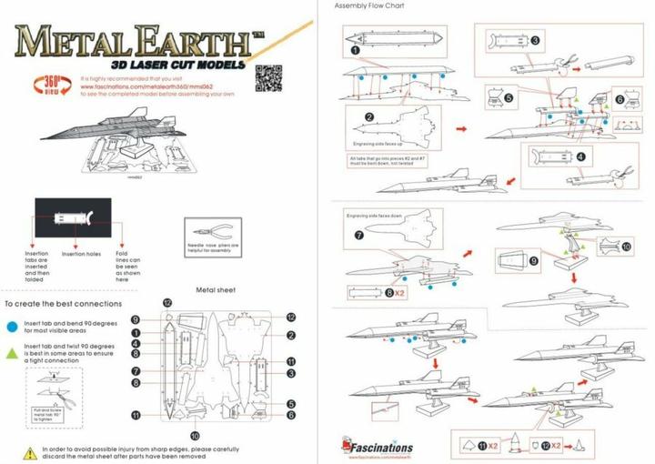 Actual product image Metal Earth Lockheed Martin® SR-71® Blackbird®