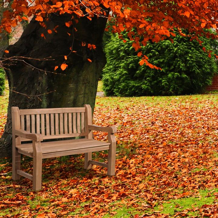 Produktbild CLP Teakbank 120 cm mit Abdeckhaube