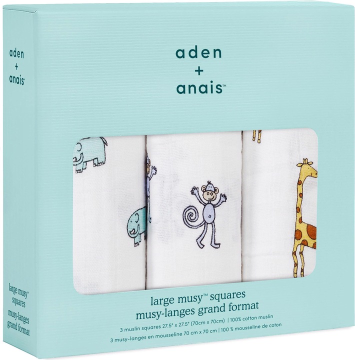 Produktbild aden + anais Mullwindeln (70 cm, 70 cm)