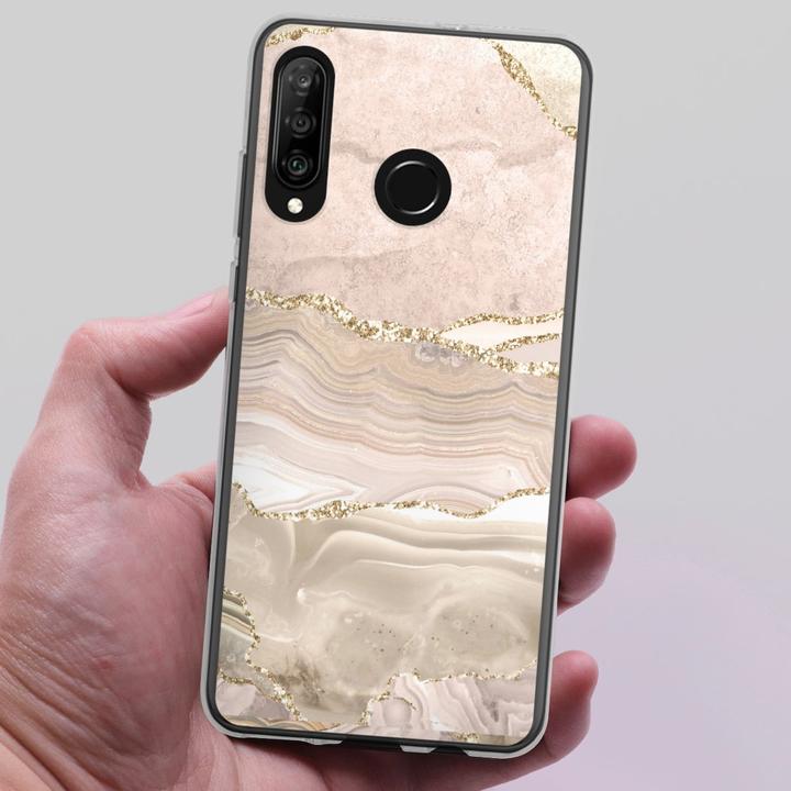 Produktbild DeinDesign Silikon Hülle für Huawei P30 Lite Handyhülle Case Smartphone Schutzhülle Glitzer Look Marmor Utart (Huawei P30 Lite)