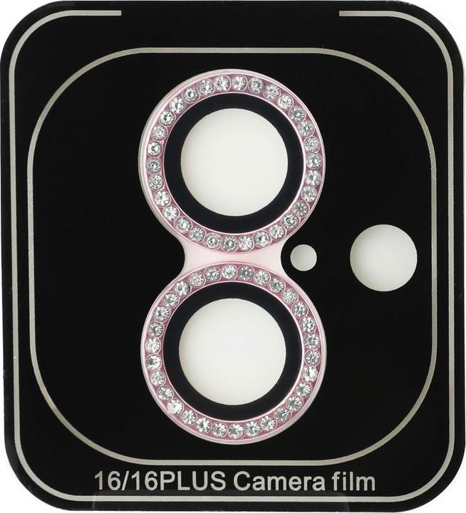 Productafbeelding Guess Vaste Glliter Beschermlens voor Apple iPhone 16, 16 Plus - roze (1 Stuk, Apple iPhone 16)