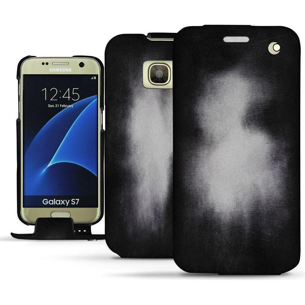 Noreve Lederschutzhülle vertikal (Samsung Galaxy S7), Smartphone Hülle, Grau