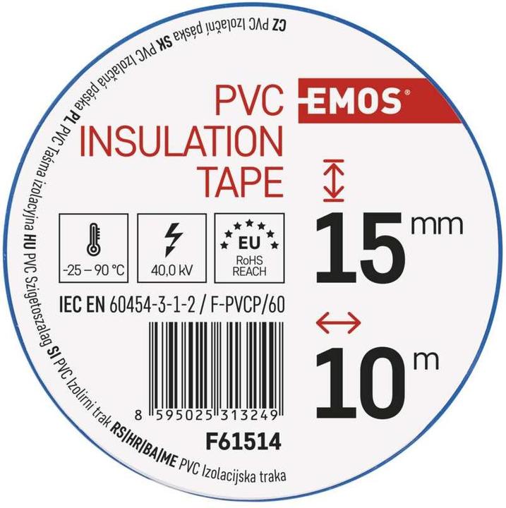 Image du produit Emos Ruban isolant PVC 15mm/10m bleu, 10 pcs. (15 mm)