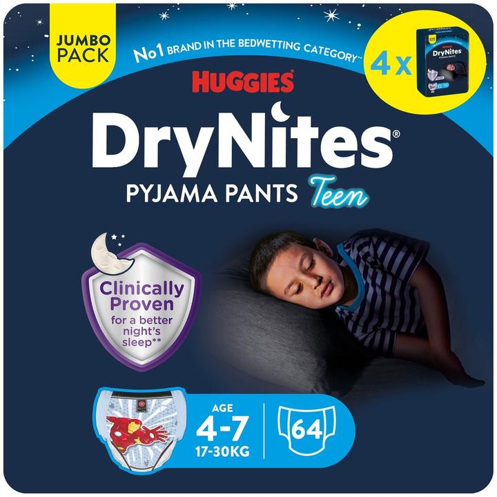 Huggies Couches de nuit (Taille M, Pack, 64 pièce(s))