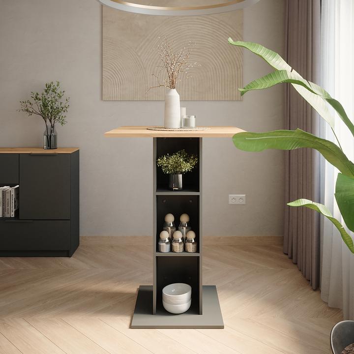 Actual product image Vicco Bar table Repose, Gold power oak/anthracite, 75 x 75 cm