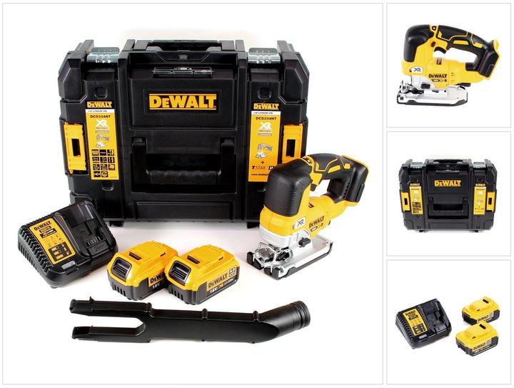 Produktbild DeWalt DCS 334 M2 Akku Pendelhub Stichsäge 18V Brushless + 2x Akku 4,0Ah + Ladegerät + TSTAK