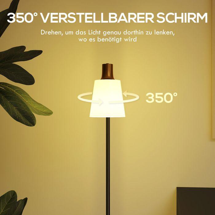 Actual product image Swisshandel24 LED Stehlampe, 350° drehbar, 3000K/4000K/6500K Farbtemperatur, Schwarz (800 lm, E27)