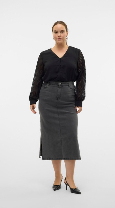Actual product image Vero Moda VMCSERENA High waist long skirt denim skirt (46)
