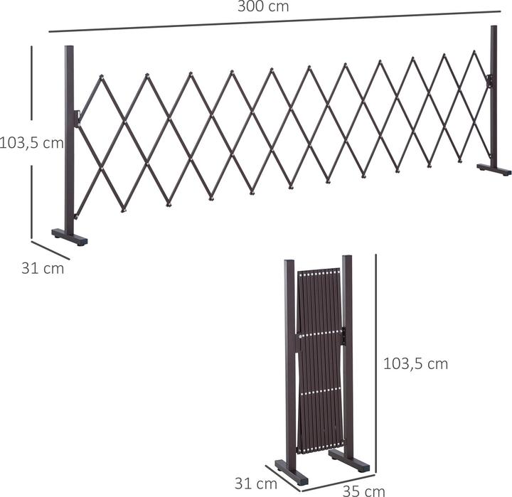 Image du produit Outsunny Zaun Aluminium, Eisen Dunkelbraun