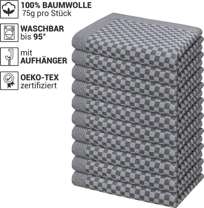 Actual product image Müskaan Set of 20 pit trays, black, tea towels 45 x 70 cm (70 x 50 cm)