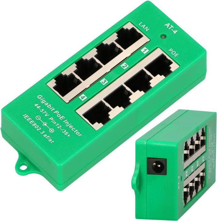 Produktbild Extralink ACTIVE POE INJECTOR 4 PORT GIGABIT 802.3AT/AF MODE A - - 4-Port Gigabit Ethernet (802.3af (PoE), 802.3at (PoE+))