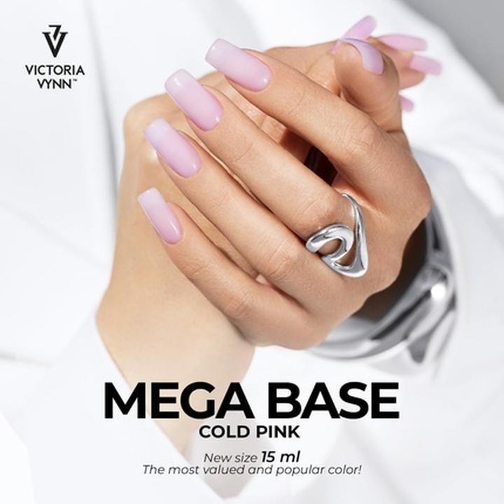Immagine prodotto Visconti Di Modrone Victoria Vynn Mega Base Unghie Dure e Lunghe Smalto Gel ibrido UV Led Rosa Freddo 15ml (Rosa freddo, Smalto per unghie effetto gel)