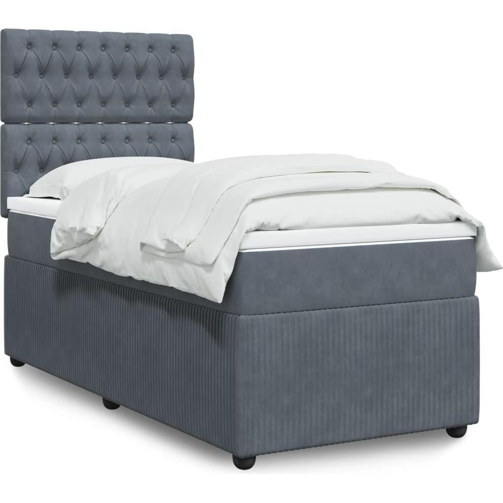VidaXL, Bett, Bo x springbett mit Matratze 140 x 200 cm Samt (140 x 200 cm)