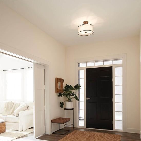 Produktbild Elstead Lighting Lacey Deckenleuchte E27 3-fach Mission Bronze helle Umbra, Erd-Farbe, metallisch gefrostet (E27)