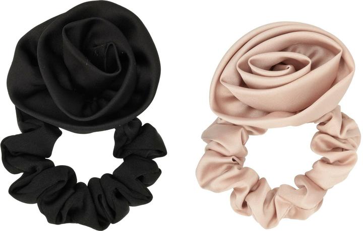 Immagine prodotto Trisa Rose auf Scrunchie Set Schwarz/Beige (Set di cravatte per capelli)