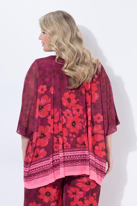 Produktbild Miamoda Mesh-Bluse, oversized, Blumenmuster, blickdichtes Jerseytop (54)