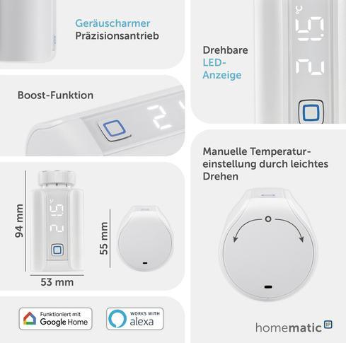 Immagine prodotto Homematic IP Termostato per radiatori Evo, bianco