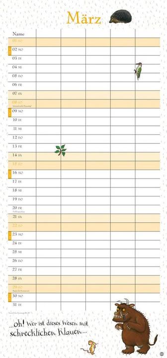 Produktbild Der Grüffelo Familienplaner 2026 (A3)