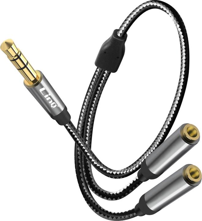 Immagine prodotto LinQ Connettore jack da 3,5 mm maschio a 2x connettore jack da 3,5 mm femmina (Jack da 3.5mm, Jack da 3.5mm)
