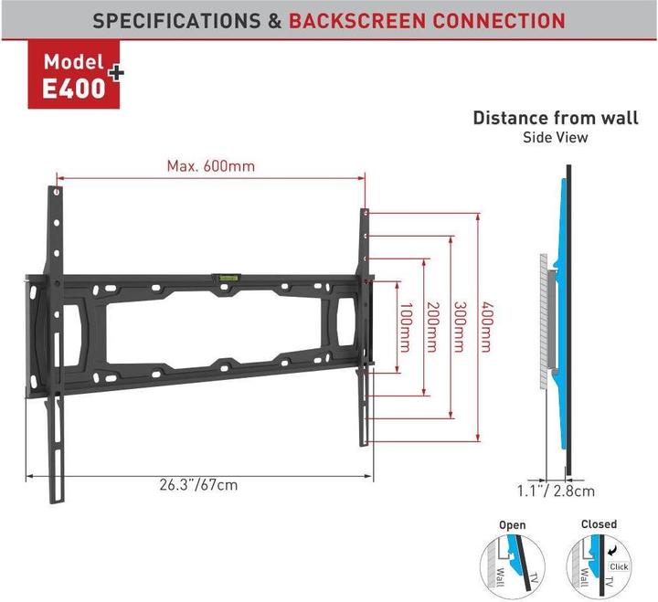 Actual product image Barkan WH E400+ (Wall, 90", 60 kg)