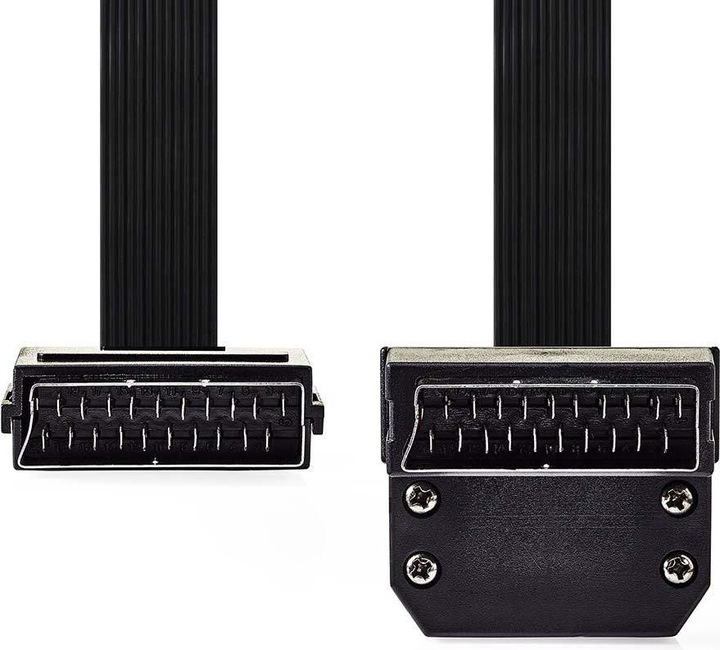 Produktbild Nedis SCART-Kabel flach SCART Mac ho - SCART Stecker auf Winkel (2 m, Scart)