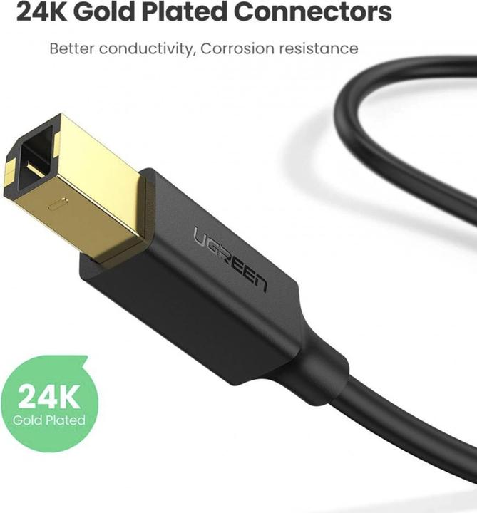 Actual product image Ugreen USB A — USB B (3 m, USB 2.0)
