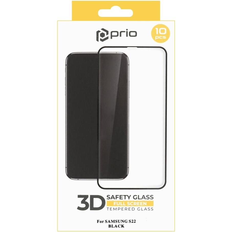 Thumbnail - prio 10x 3D Tempered Glass Displayschutzfolie für Samsung S22 schwarz (10 Stück, Samsung Galaxy S22 5G), Smartphone Schu...