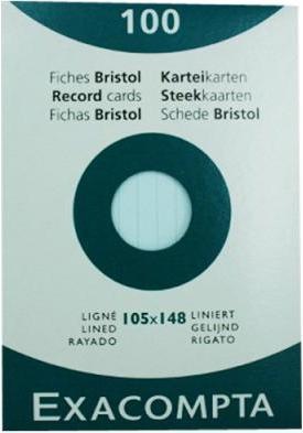 Image du produit Exacompta Fiches lignées bleues, 100 (A6, 205 g/m², 100 x)