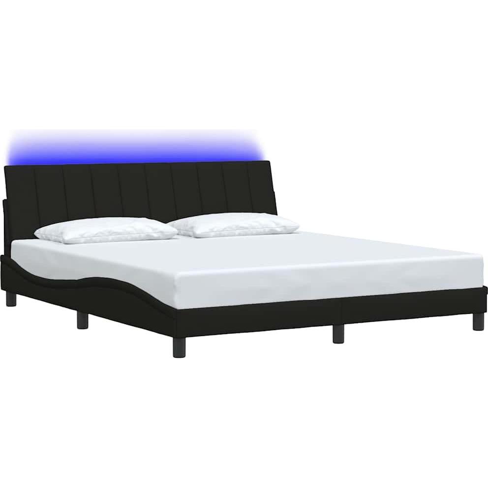VidaXL, Bett, Bettgestell ohne Matratze Schwarz 180x200 cm Stoff Bettrahmen (180 x 200 cm)