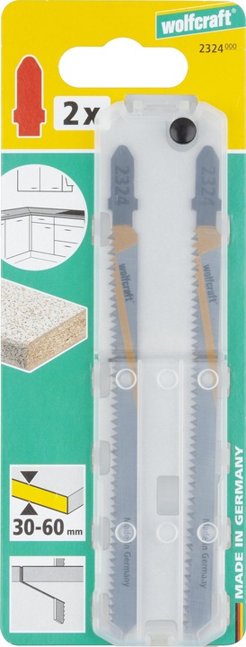 Actual product image wolfcraft 2 HCS Jigsaw Blades, T-Shank, kitchen worktop, clean cut