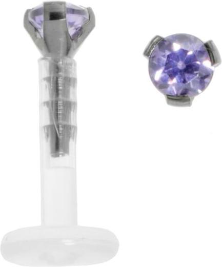 Produktbild Bijouteria Piercing für Lippe/Tragus (Bioplast, Titan, Kristall)