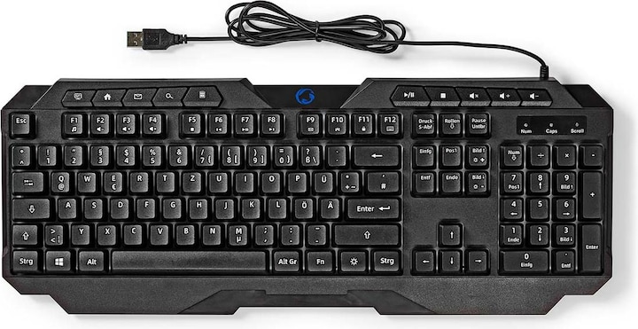 Produktbild Nedis Wired Gaming Keyboard | USB Type-A | Folientasten | LED | QWERTZ | DE-Layout | Netzkabellänge: (DE, Kabelgebunden)