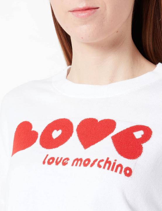 Produktbild Love Moschino Rundhalspullover mit Herzen Jacquardeinlage und langen Puffärmeln (38)