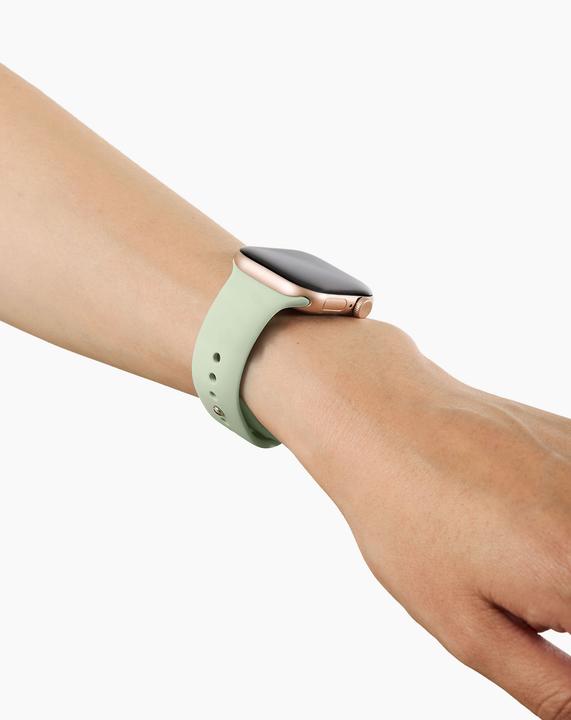 Actual product image iDeal Of Sweden Silicone Watch Band 38/40/41/42 S-M Sage Green (Silicone, Zinc steel)
