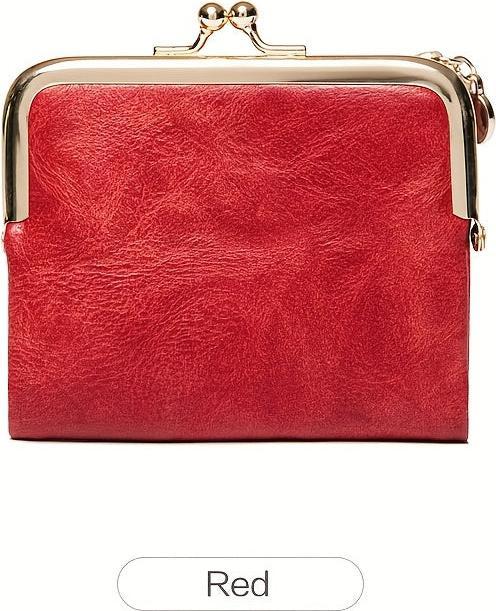 Immagine prodotto Only-Bags.Store Portafoglio corto versatile a tinta unita, frizione vintage, portamonete e porta carte di credito.