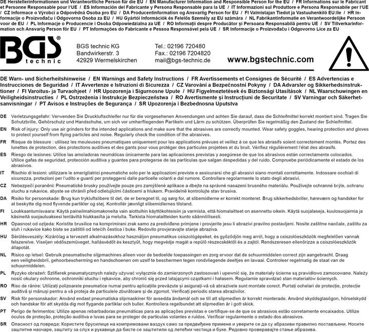 Actual product image BGS Air Eccentric Angle Sander / Burnisher (Eccentric grinder)