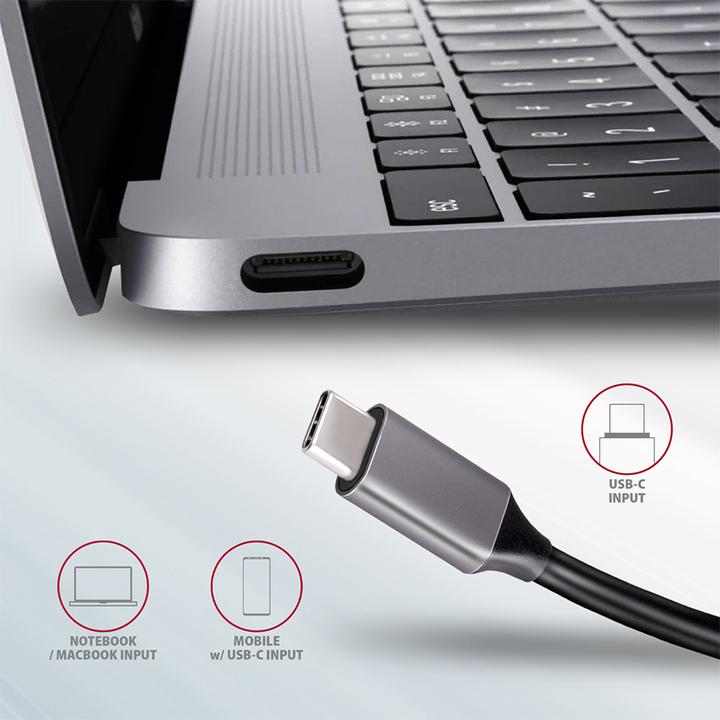 Produktbild Axagon HMC-5 USB-C-Hub, 2x USB-A, HDMI, 2x USB-C 3.2 Gen 1, 1x SD, 1x microSD (USB-C, 2 Ports)