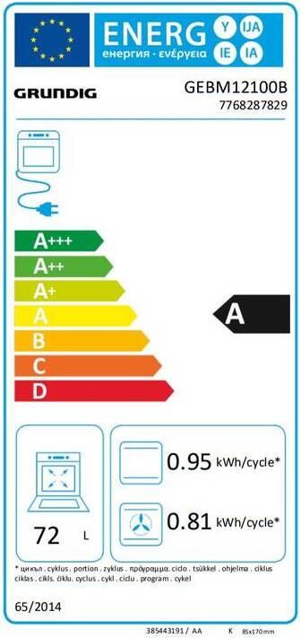 Energie-Label Grundig Ofen