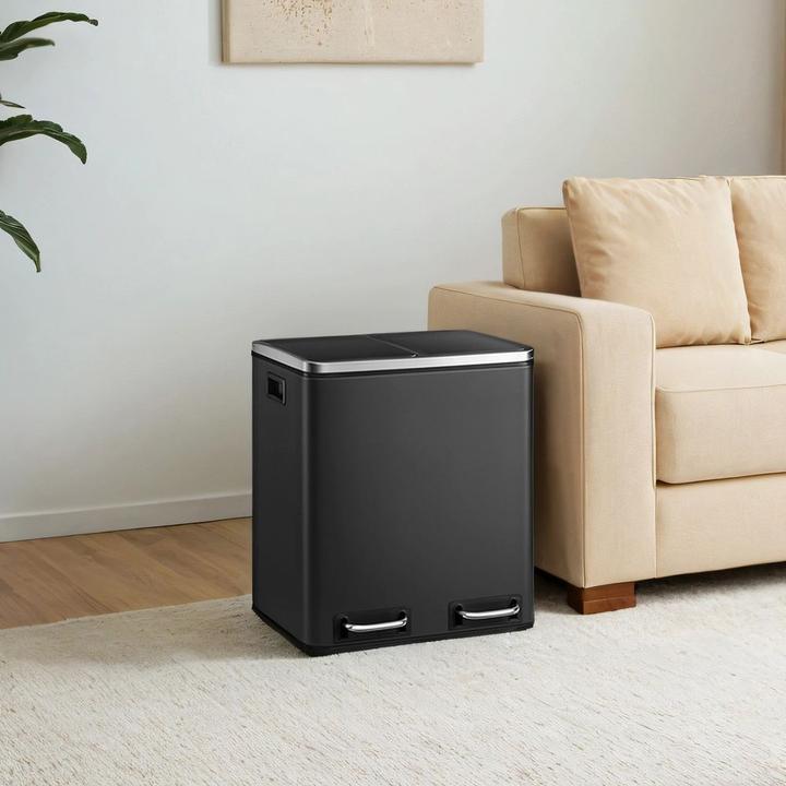 Immagine prodotto Songmics Abfalleimer 30 l, Schwarz (30 l)