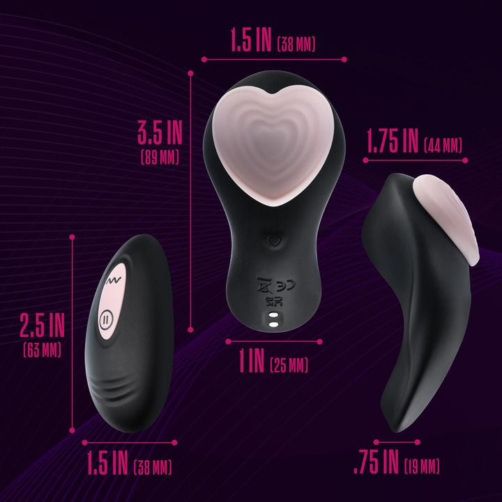 Produktbild Blush Temptasia Heartbeat - Mini Discreet Wearable Panty Vibrator in Pink - 2 Button Wireless Remote Contr